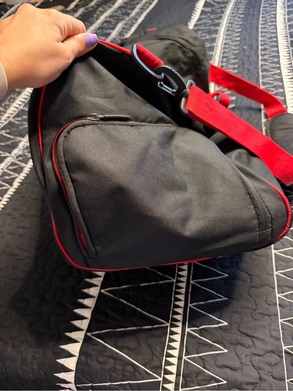 Motorsport Black & Red Duffel Bag